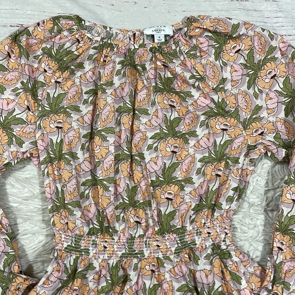 J.Crew x Liberty Art Smocked-waist mini dress in Butterfield Poppy Pattern